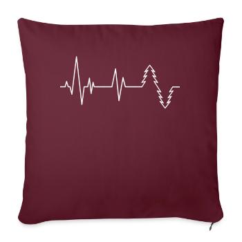 BOIS SCIE TRONÇONNEUSE CADEAU FORÊT DES FRÈRES BOIS - Housse de coussin décorative 45 x 45 cm - bordeaux - Devant
