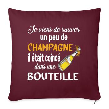 Cadeau alcool humour fête apéro - Housse de coussin décorative 45 x 45 cm - bordeaux - Devant