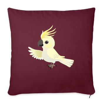 Drôle de gros cacatoès à crête jaune - Housse de coussin décorative 45 x 45 cm - bordeaux - Devant