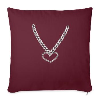 Chaîne de coeur - Housse de coussin décorative 45 x 45 cm - bordeaux - Devant
