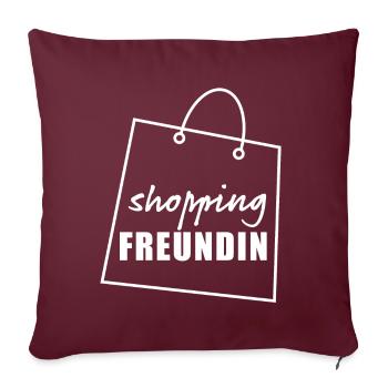 Shopping girlfriend white - Sofa pillowcase 17,3'' x 17,3'' (45 x 45 cm) - burgundy - Front