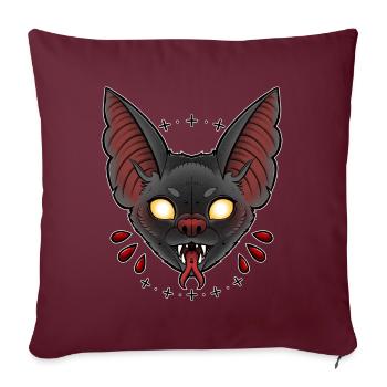 Créature nocturne en impression couleur - Housse de coussin décorative 45 x 45 cm - bordeaux - Devant