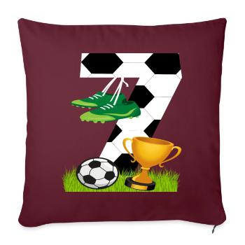 Football 7 Anniversaire Joueur de football Football - Housse de coussin décorative 45 x 45 cm - bordeaux - Devant