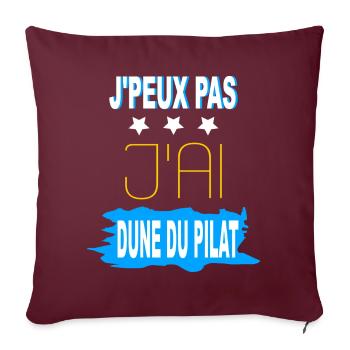 J'peux pas - j'ai Dune du Pilat - Housse de coussin décorative 45 x 45 cm - bordeaux - Devant