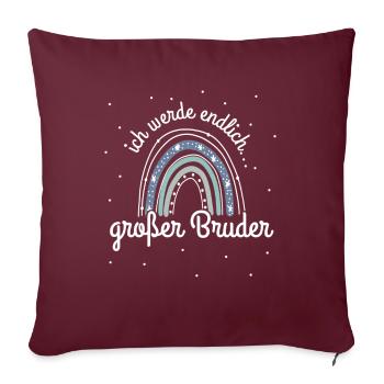 Ich werde Großer Bruder / Großer Bruder 2023 - Sofakissenbezug 45 x 45 cm - Burgunderrot - Vorne