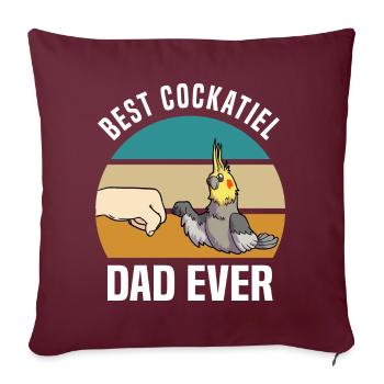 Cockatiels | Cockatiel Pet Cadeau - Housse de coussin décorative 45 x 45 cm - bordeaux - Devant