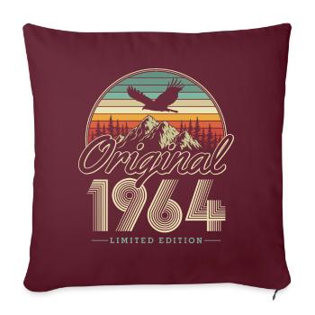 Original 1964 Jahrgang Vintage Geburtstag Geschenk - Sofakissenbezug 45 x 45 cm - Burgunderrot - Vorne