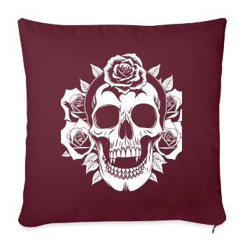 Horreur Crâne Crâne Art Crâne Gothique Heavy Metal - Housse de coussin décorative 45 x 45 cm - bordeaux - Devant