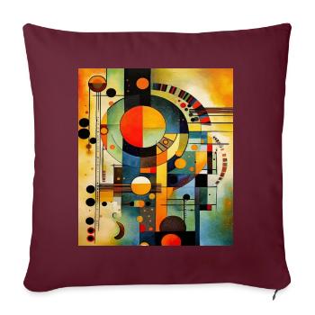 ABSTRAKTION VIBRATION - Sofakissenbezug 45 x 45 cm - Burgunderrot - Vorne