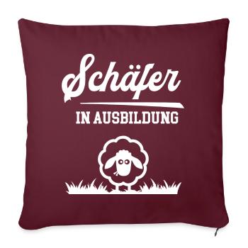 Schäfer in Ausbildung Schäferausbildung Lehre - Sofakissenbezug 45 x 45 cm - Burgunderrot - Vorne