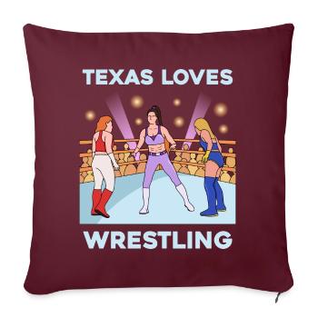 Texas Wrestling Design für stolze texanische Fans - Sofakissenbezug 45 x 45 cm - Burgunderrot - Vorne