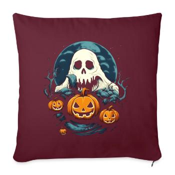 Fantôme, Fantôme, Lune, Citrouille, Halloween, Costume - Housse de coussin décorative 45 x 45 cm - bordeaux - Devant