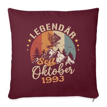 Legendär seit Oktober 1993 - 1993 - Sofakissenbezug 45 x 45 cm - Burgunderrot - Vorne