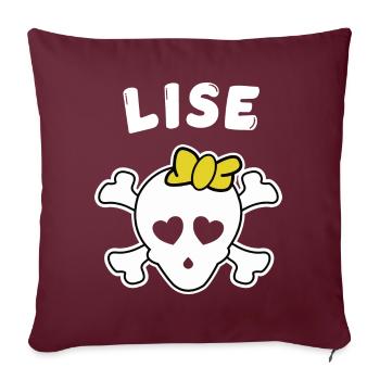 Piratin Lise Design für Mädchen und Frauen - Sofakissenbezug 45 x 45 cm - Burgunderrot - Vorne