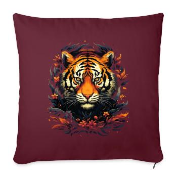 Tigre, Tête De Tigre, Gros Chat, Prédateur, Fort, Puissance - Housse de coussin décorative 45 x 45 cm - bordeaux - Devant