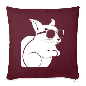 Drôle d’écureuil portant des lunettes de soleil écureuils - Housse de coussin décorative 45 x 45 cm - bordeaux - Devant