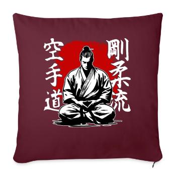 Style d’arts martiaux de karaté samouraï goju ryu - Housse de coussin décorative 45 x 45 cm - bordeaux - Devant