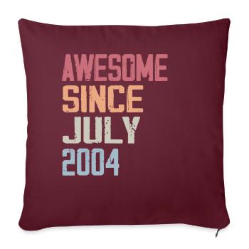 Juillet 2004 Cadeau Anniversaire Juillet 2004 - Housse de coussin décorative 45 x 45 cm - bordeaux - Devant