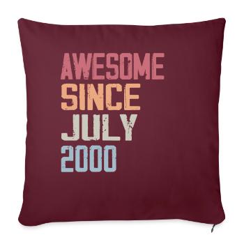 Juillet 2000 Cadeau Anniversaire Juillet 2000 - Housse de coussin décorative 45 x 45 cm - bordeaux - Devant