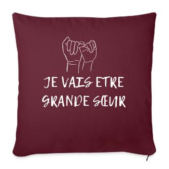 je vais etre grande sœur - Housse de coussin décorative 45 x 45 cm - bordeaux - Devant