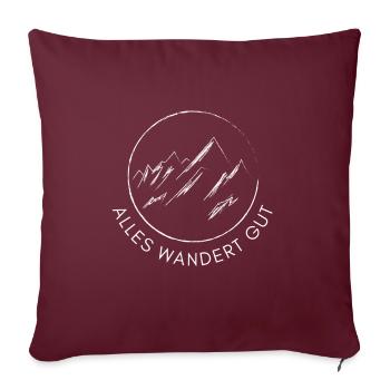 Berge / Alles Wandert Gut - Sofakissenbezug 45 x 45 cm - Burgunderrot - Vorne