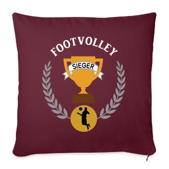 Footvolley Sieger Gewinner Turnier Meisterschaft - Sofakissenbezug 45 x 45 cm - Burgunderrot - Vorne