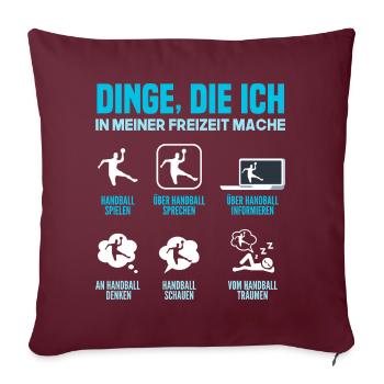 Handball Handballer Handball Trainer Fan Geschenk - Sofakissenbezug 45 x 45 cm - Burgunderrot - Vorne