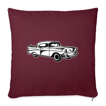 Chevy Bel Air / Voitures anciennes 01_schwarz blanc - Housse de coussin décorative 45 x 45 cm - bordeaux - Devant