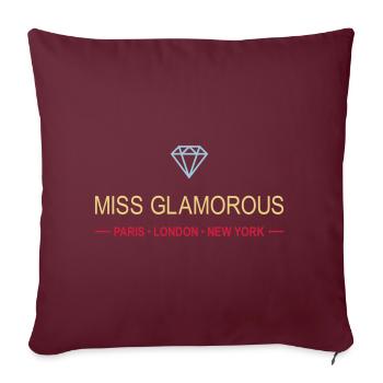 ★ Designfarben änderbar ★ Miss Glamorous (Diamant) - Sofakissenbezug 45 x 45 cm - Burgunderrot - Vorne