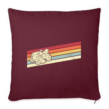 Tondeuse à gazon Tracteur à gazon Tondeuse autoportée Tonte de pelouse - Housse de coussin décorative 45 x 45 cm - bordeaux - Devant