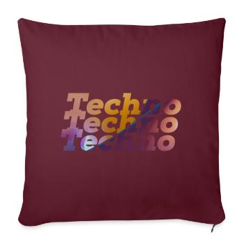 Techno Rave Design Fête de musique électronique 2022 - Housse de coussin décorative 45 x 45 cm - bordeaux - Devant