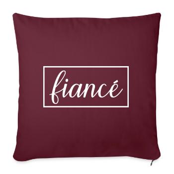 Fiancé Matching Engagement Gift Groom’s Mariage du marié - Housse de coussin décorative 45 x 45 cm - bordeaux - Devant