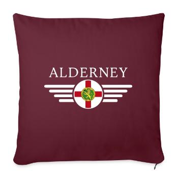 Ich liebe Alderney, Eleganz Stil Design T-Shirt - Sofakissenbezug 45 x 45 cm - Burgunderrot - Vorne