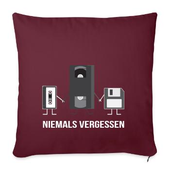 90er T-Shirt 2018 - Neunziger Motiv Retro - Sofakissenbezug 45 x 45 cm - Burgunderrot - Vorne