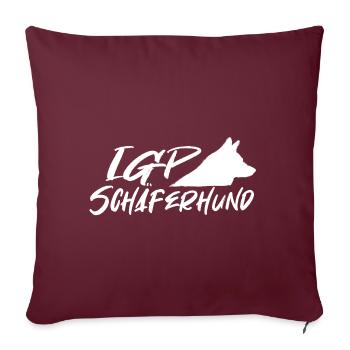 IGP Schäferhund White - Sofakissenbezug 45 x 45 cm - Burgunderrot - Vorne
