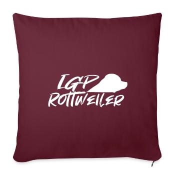IGP Rottweiler White - Sofakissenbezug 45 x 45 cm - Burgunderrot - Vorne
