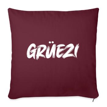 Grüezi Schweiz Schweizer Schweizerdeutsch Schweiz - Sofakissenbezug 45 x 45 cm - Burgunderrot - Vorne