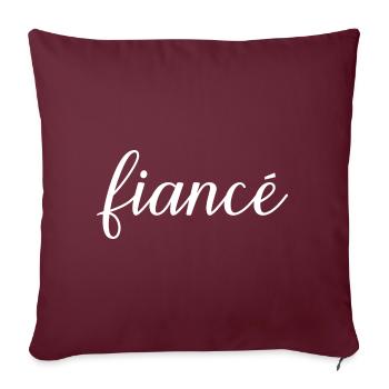 Fiancé Matching Engagement Gift Groom’s Mariage du marié - Housse de coussin décorative 45 x 45 cm - bordeaux - Devant