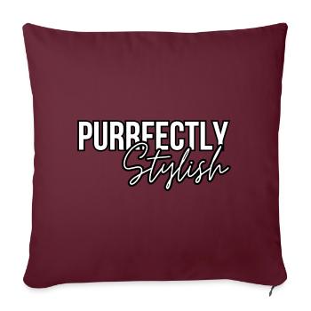Purrfectly Stylish Cat Zitat Cat Lover - Sofakissenbezug 45 x 45 cm - Burgunderrot - Vorne