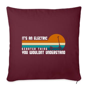 Scooter Rider E-Bike E-Scooter Hybride - Housse de coussin décorative 45 x 45 cm - bordeaux - Devant