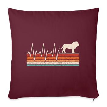 Leo Heartbeat - Sofa pillowcase 17,3'' x 17,3'' (45 x 45 cm) - burgundy - Front