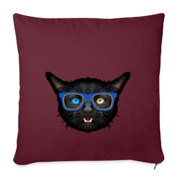 Tier Katze lulnette Elritzen Fantasie 402 - Sofakissenbezug 45 x 45 cm - Burgunderrot - Vorne