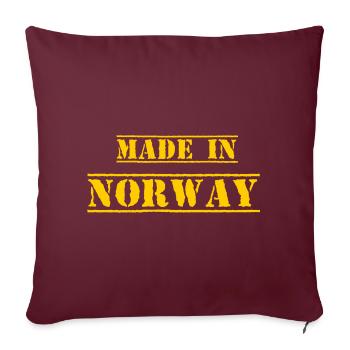 Made in Norway Norvège femmes hommes cadeau - Housse de coussin décorative 45 x 45 cm - bordeaux - Devant