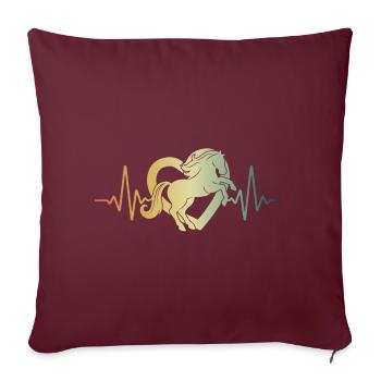 Équitation Heartbeat Rider Rider Girl - Housse de coussin décorative 45 x 45 cm - bordeaux - Devant
