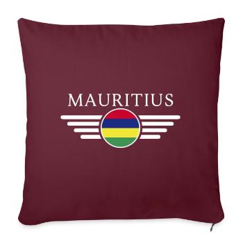 I Love Mauritius, T-Shirt Design Style Élégance - Housse de coussin décorative 45 x 45 cm - bordeaux - Devant