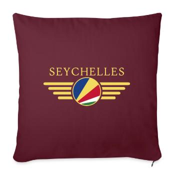 J’aime les Seychelles, T-shirt design de style élégance - Housse de coussin décorative 45 x 45 cm - bordeaux - Devant
