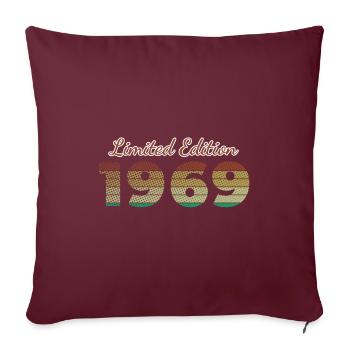 55e anniversaire édition limitée SCR 1969 - Housse de coussin décorative 45 x 45 cm - bordeaux - Devant
