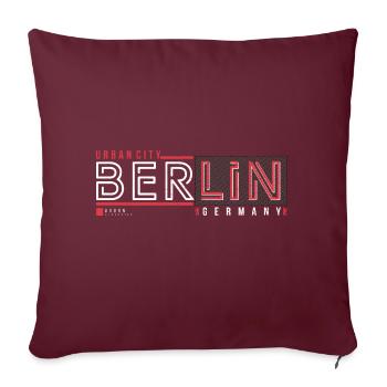 Berlin Urban City Style Fan Travel Streetwear - Housse de coussin décorative 45 x 45 cm - bordeaux - Devant
