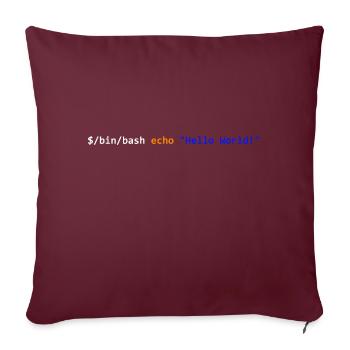 Hello World! Bash - Sofa pillowcase 17,3'' x 17,3'' (45 x 45 cm) - burgundy - Front