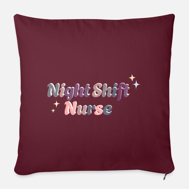 Nachtschicht-Krankenschwester/Krankenbruder - Sofakissenbezug 45 x 45 cm - Burgunderrot